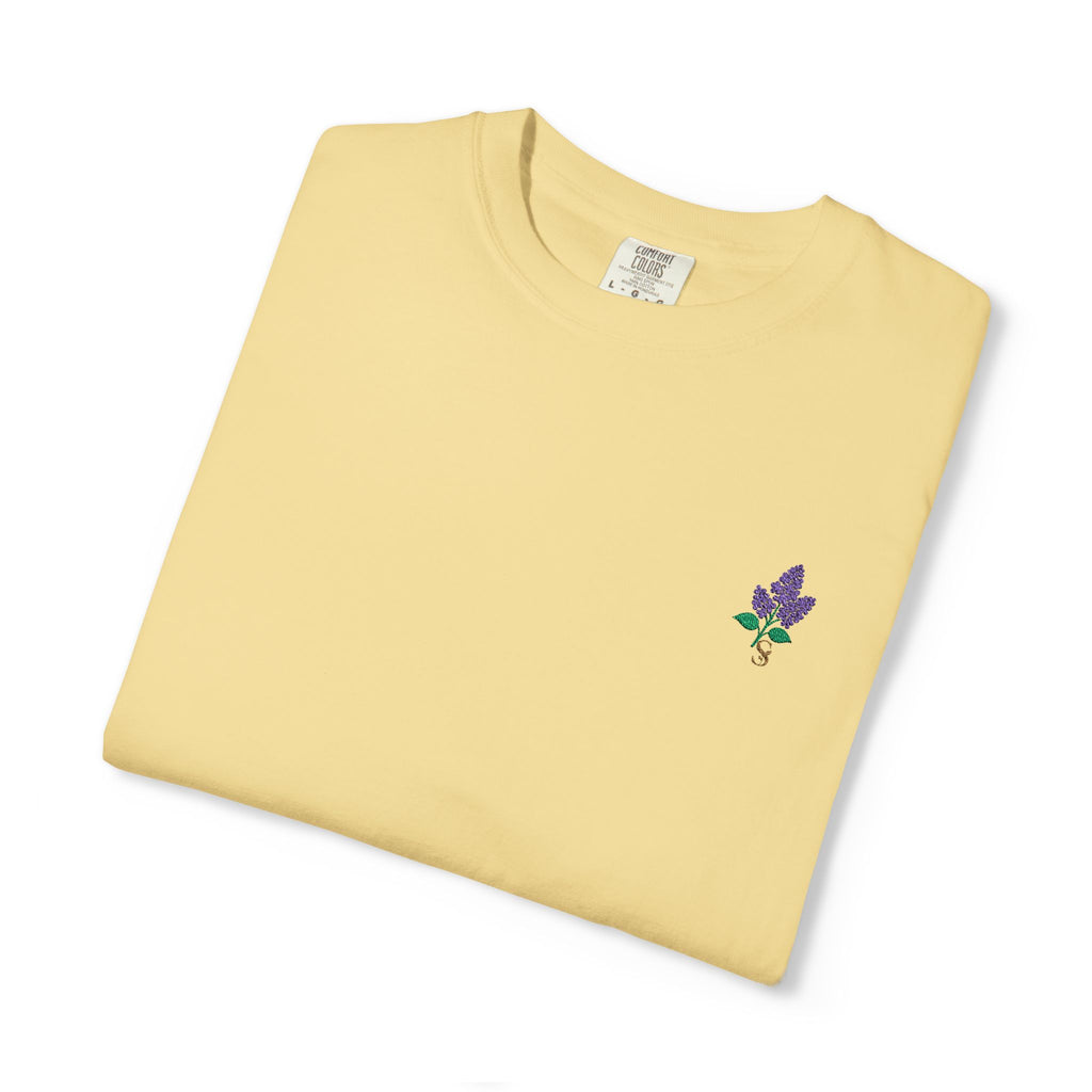 Embroidered Lilac Blossom Tee