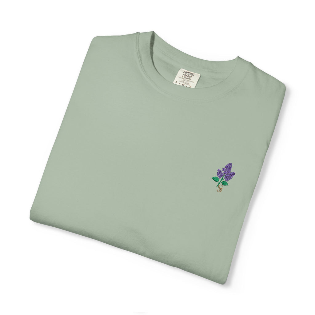 Embroidered Lilac Blossom Tee