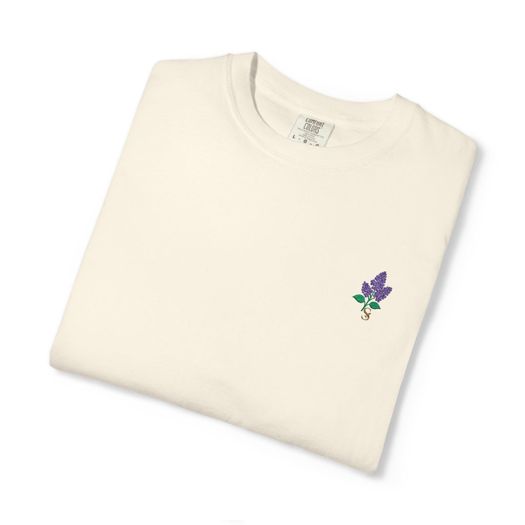 Embroidered Lilac Blossom Tee