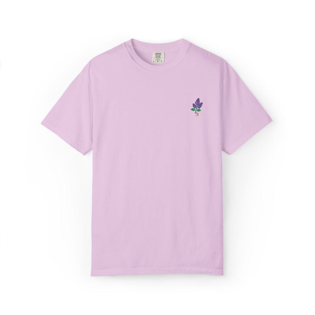 Embroidered Lilac Blossom Tee