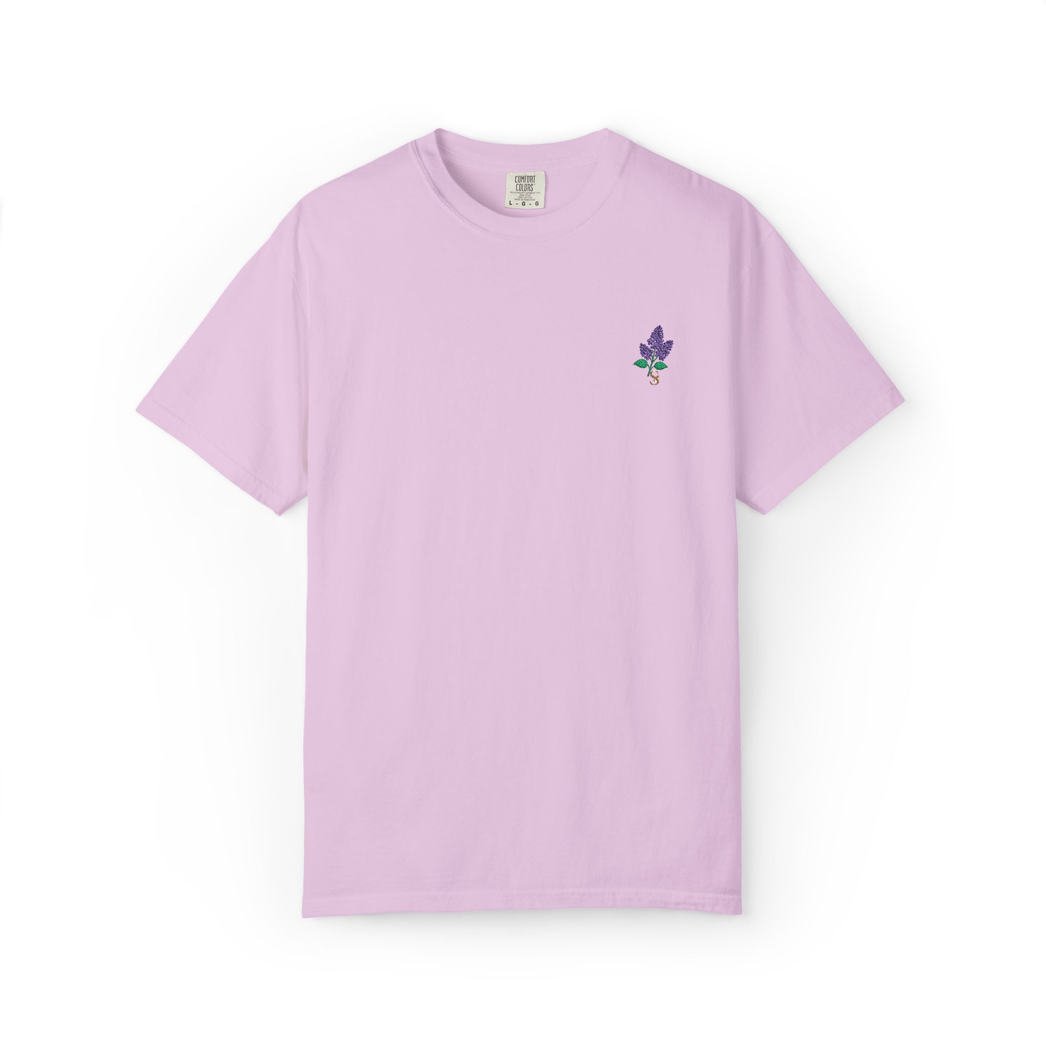 Embroidered Lilac Blossom Tee