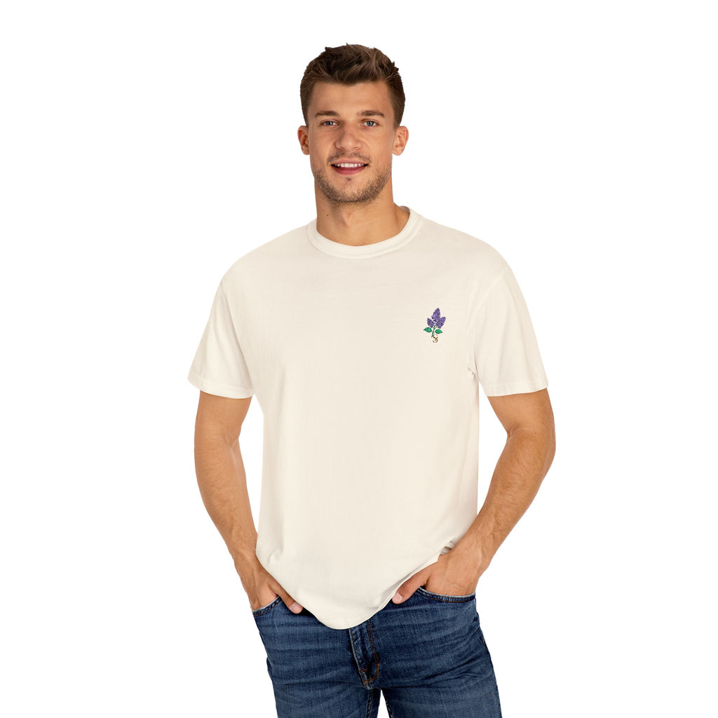 Embroidered Lilac Blossom Tee