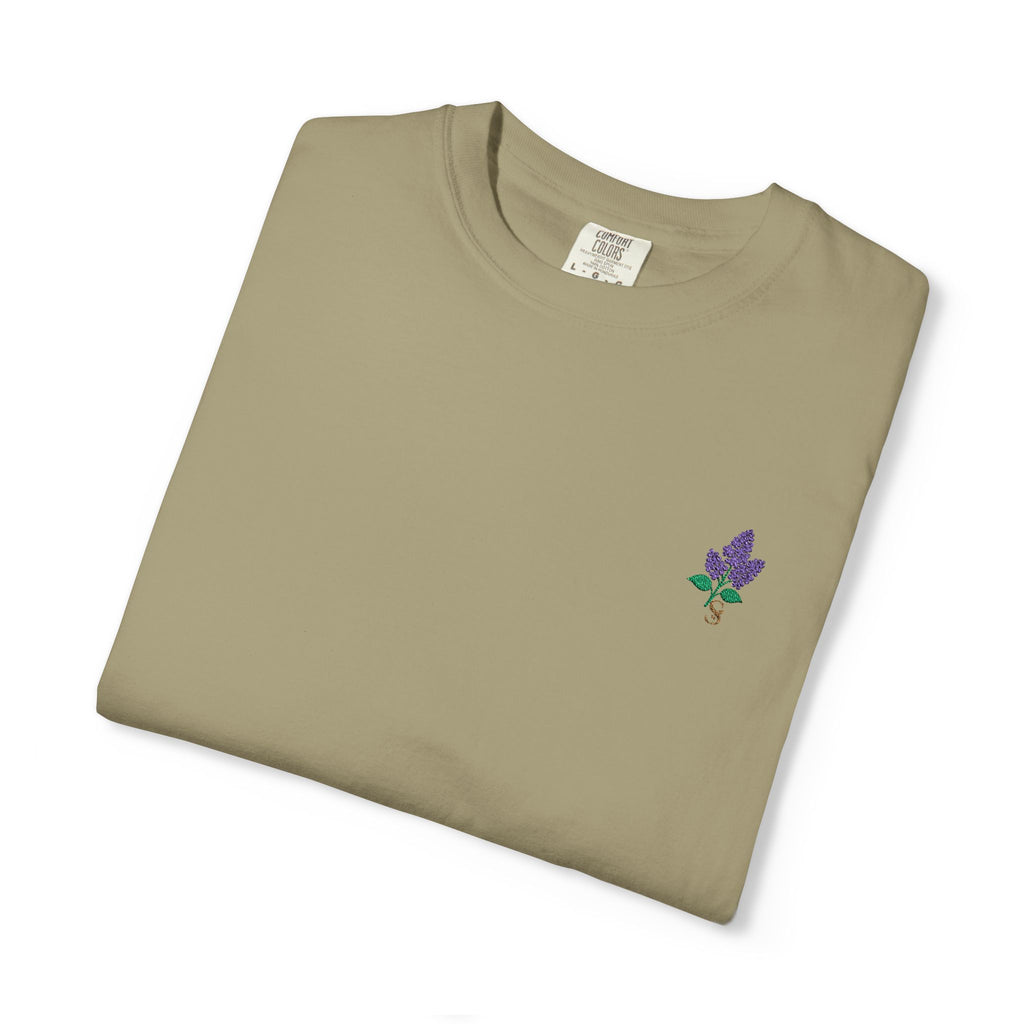 Embroidered Lilac Blossom Tee