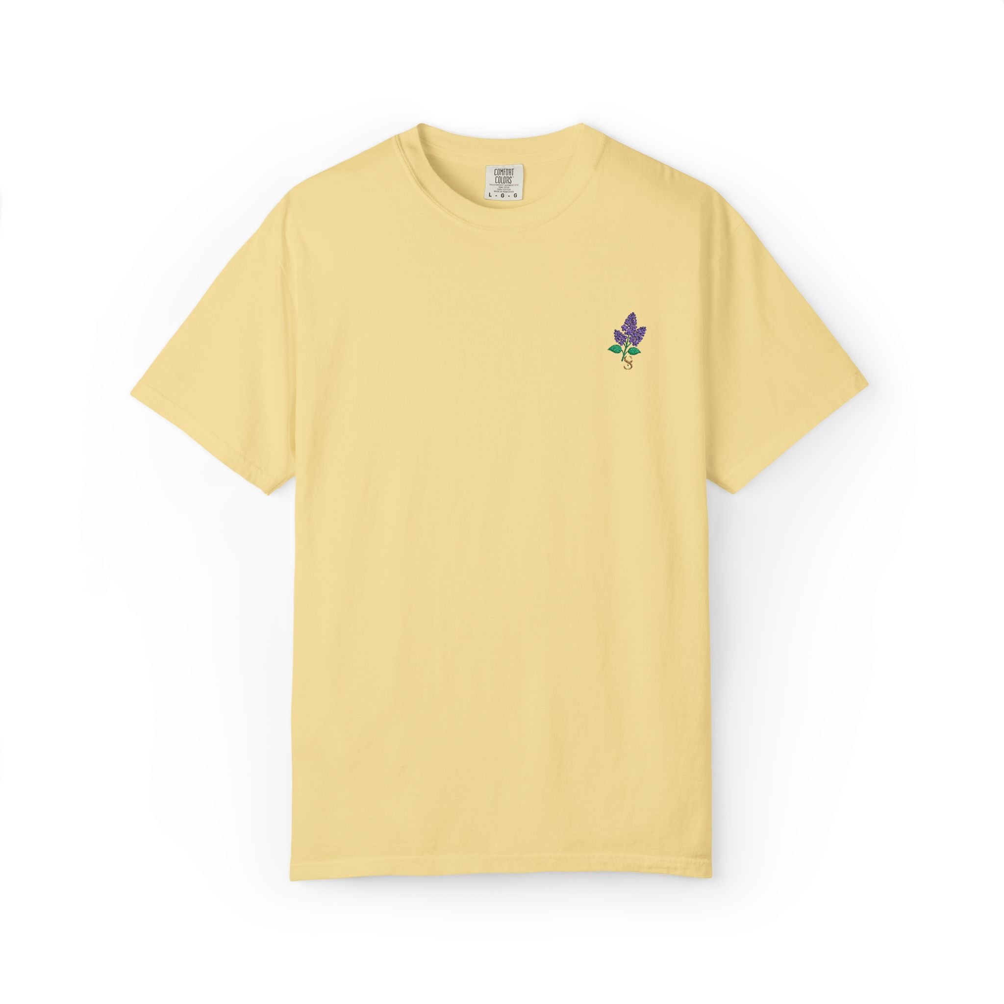 Embroidered Lilac Blossom Tee