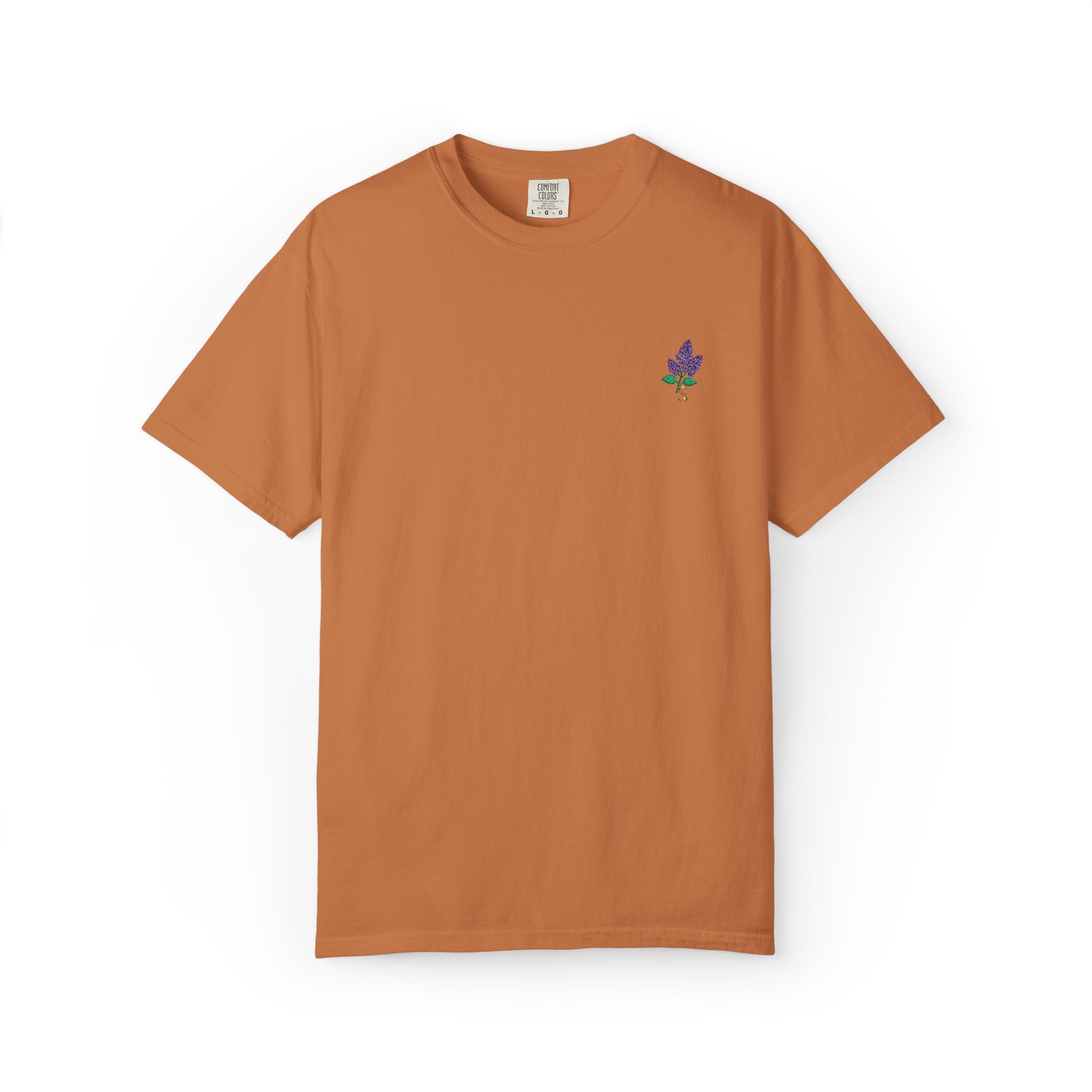 Embroidered Lilac Blossom Tee