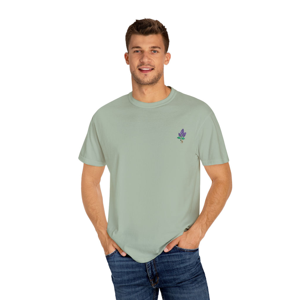 Embroidered Lilac Blossom Tee