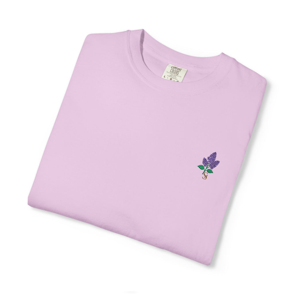 Embroidered Lilac Blossom Tee