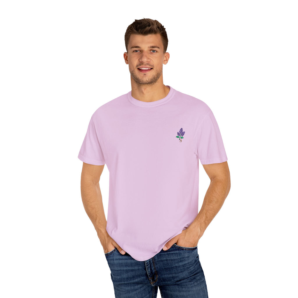 Embroidered Lilac Blossom Tee