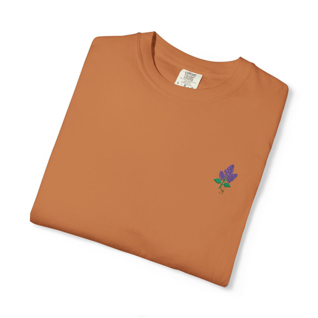 Embroidered Lilac Blossom Tee