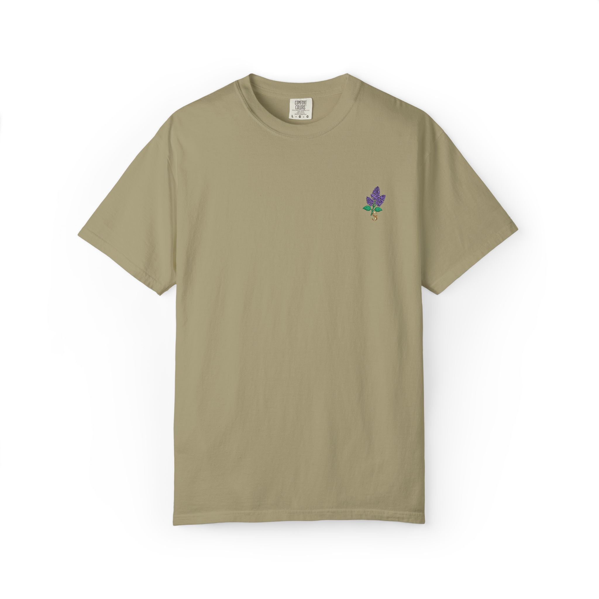 Embroidered Lilac Blossom Tee