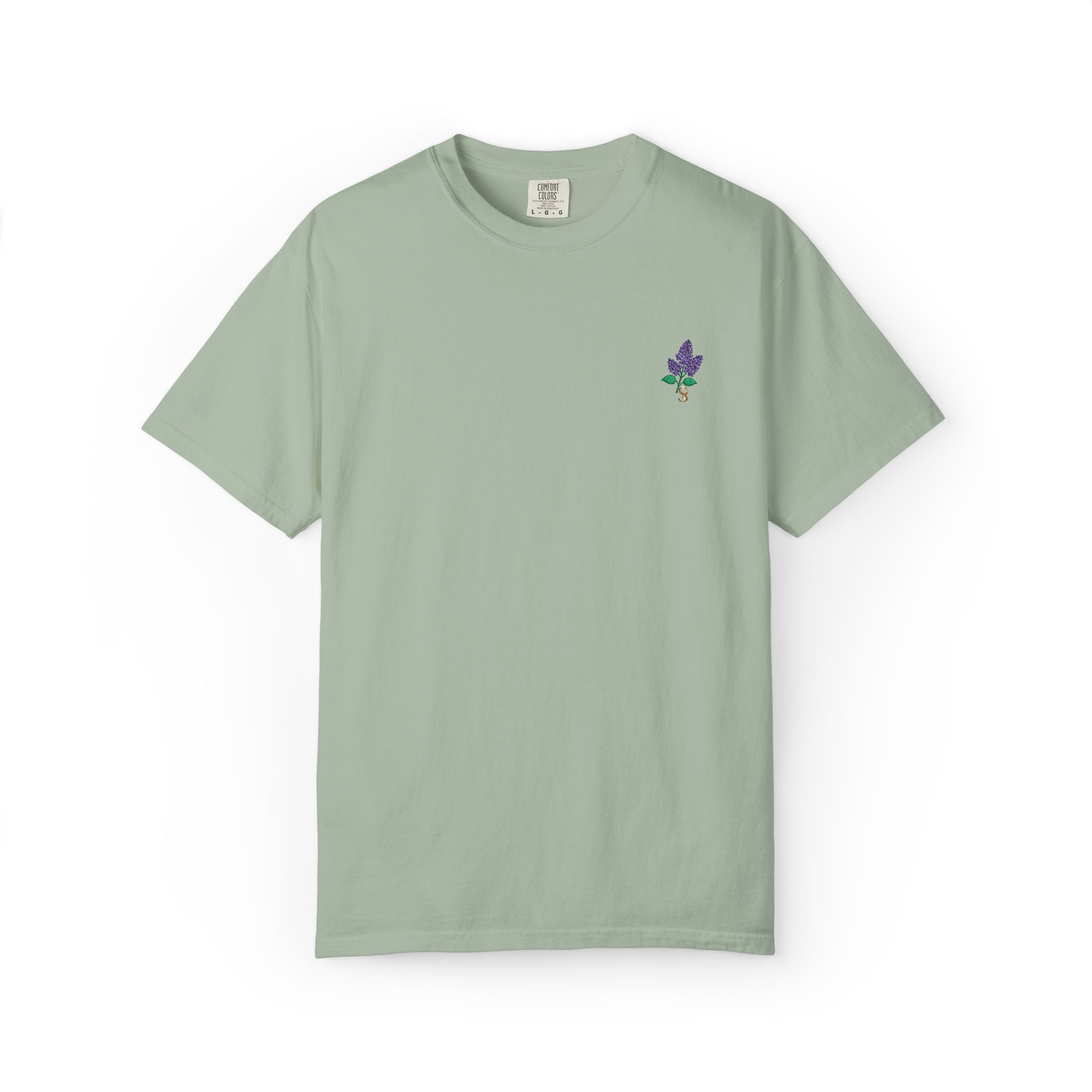 Embroidered Lilac Blossom Tee
